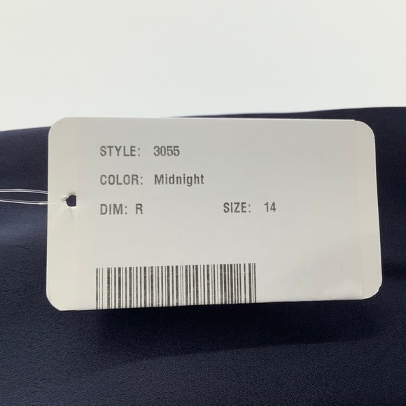 NEW! Dessy Collection Size 14 Charmeuse Trumpet Midnight Dress $242 msrp I21-13 - Picture 10 of 11